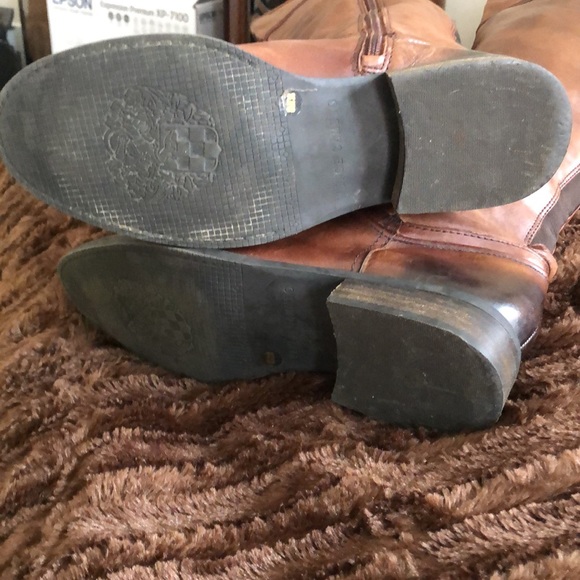 VINCE CAMUTO OVER THE KNEE DISTRESSED LEATHER RIDING BOOTS - Picture 8 of 12